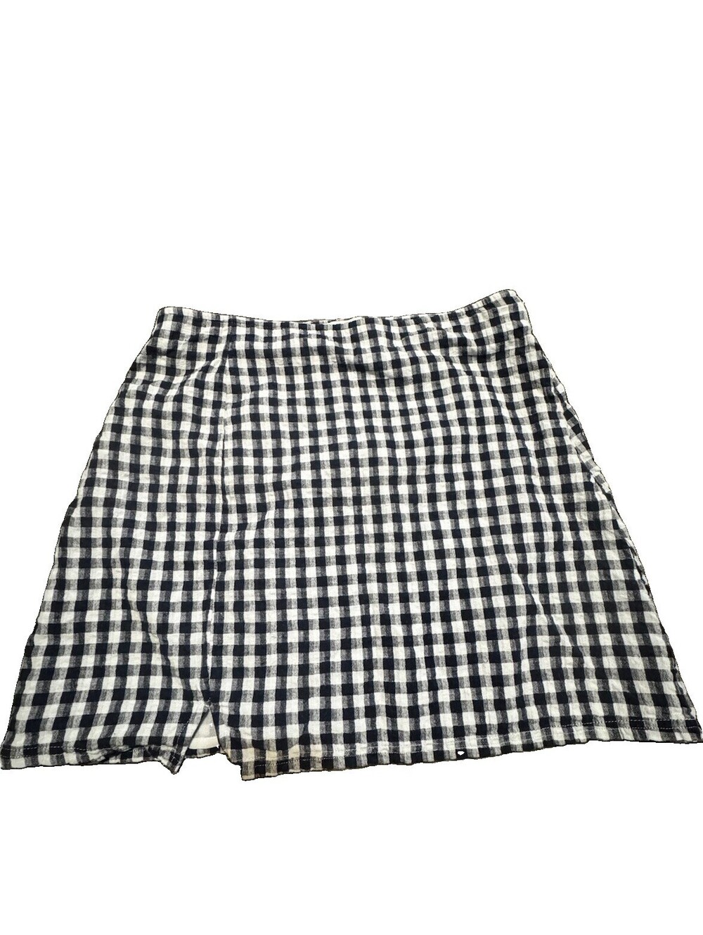 American Eagle Gingham Mini Skirt Women’s M Blue White Cotton Linen